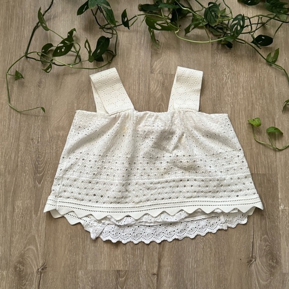 ALC White Eyelet Knit Crop Top - Picture 9 of 11
